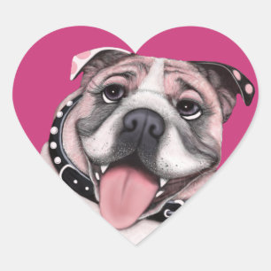 Pegatinas de Bulldog rosa