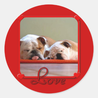 Pegatinas de Bulldoges de amor