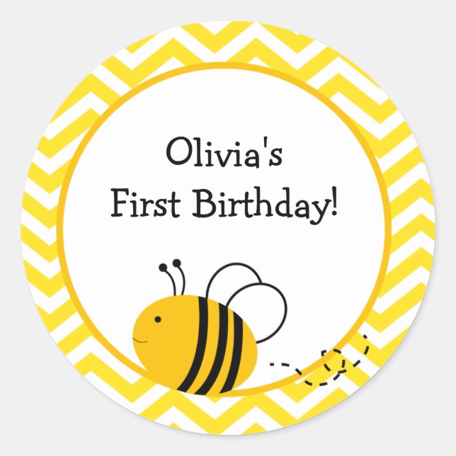 Pegatinas de Bumble Bee Favor (Anverso)