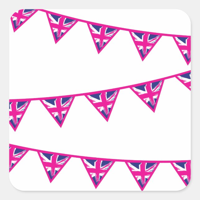Pegatinas de Bunting Union Jack Flag (Anverso)