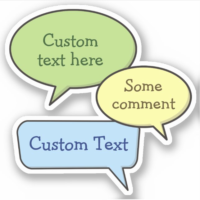 Pegatinas de burbujas de voz de color (Anverso)