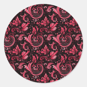 Pegatinas de Burgundy Paisley
