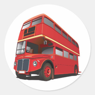 Pegatinas de bus rojo doble
