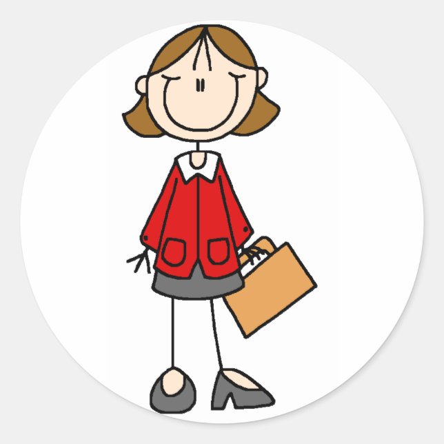 Pegatinas de Business Lady Doodle (Anverso)