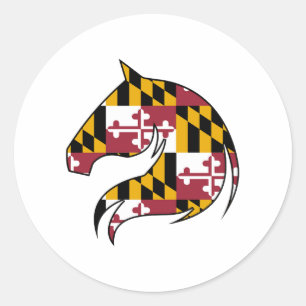 Pegatinas de caballo con la bandera de Maryland