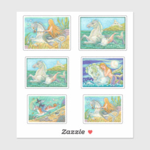 PEGATINAS DE CABALLO DE FANTASÍA SIRENA / CABALLO 