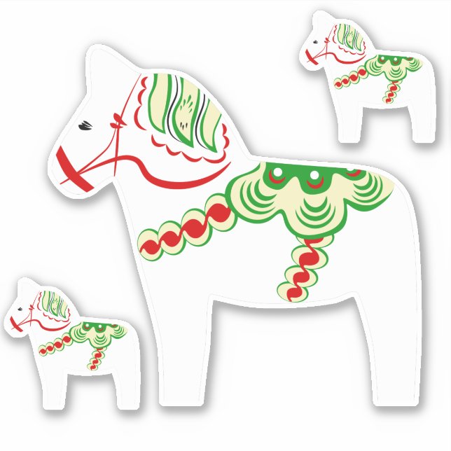 Pegatinas de Caballos de Dala Blanca (Anverso)