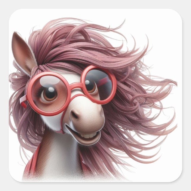 Pegatinas de caballos divertidos (Anverso)