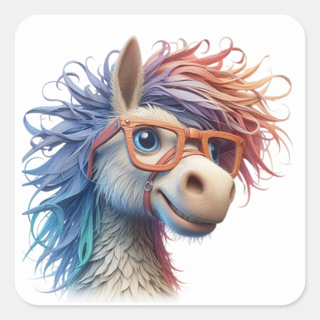 Pegatinas de caballos divertidos (Anverso)