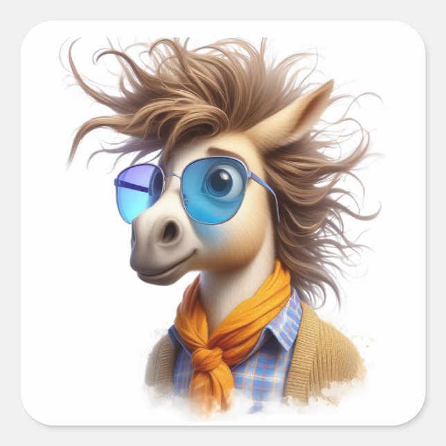 Pegatinas de caballos divertidos (Anverso)