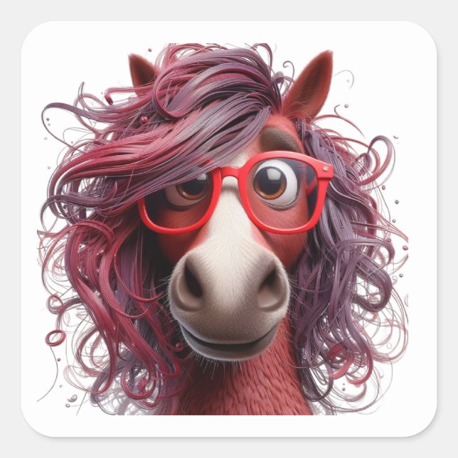 Pegatinas de caballos divertidos (Anverso)