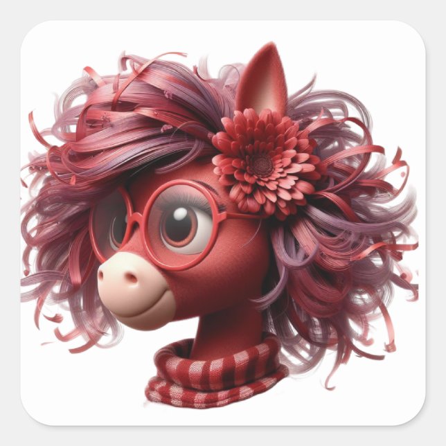 Pegatinas de caballos divertidos (Anverso)