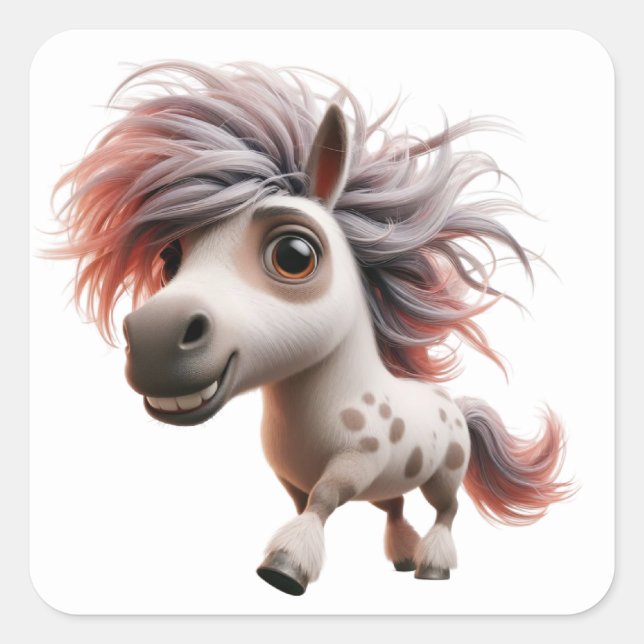 Pegatinas de caballos divertidos (Anverso)