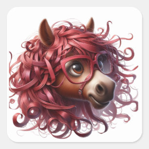 Pegatinas de caballos divertidos