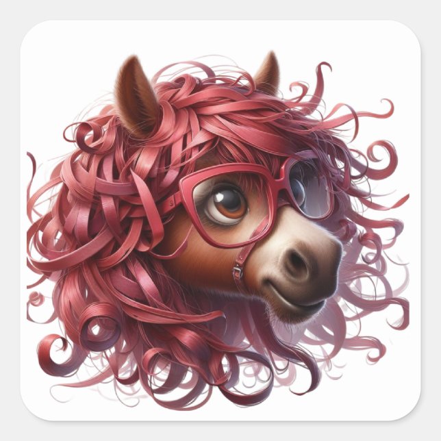Pegatinas de caballos divertidos (Anverso)