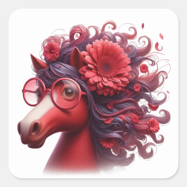 Pegatinas de caballos divertidos (Anverso)