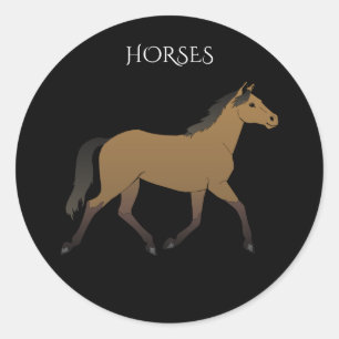 Pegatinas de caballos, negro / marrón / blanco