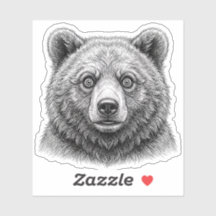 Pegatinas de cachorro de oso pardo negro y blanco
