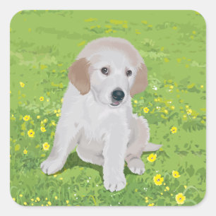 Pegatinas de cachorro de perro de raza Golden Retr
