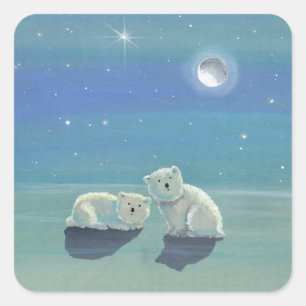 Pegatinas de Cachorros de Oso Polar Lindos de Invi