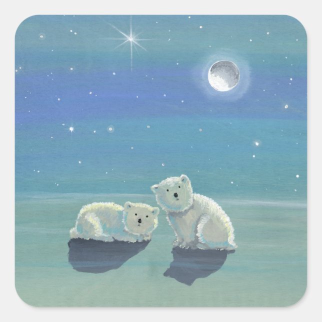 Pegatinas de Cachorros de Oso Polar Lindos de Invi (Anverso)