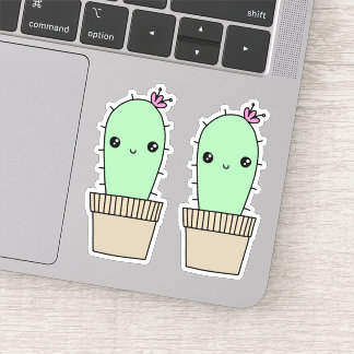 Pegatinas de cactus al estilo kawaii