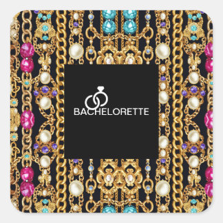 Pegatinas de cadena de perla cuadrada.