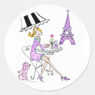 Pegatinas de Cafe Chica Francés