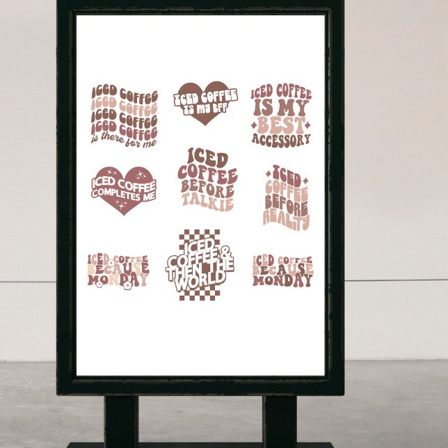 Pegatinas de café helado divertido (Subido por el creador)