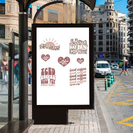 Pegatinas de café helado empacan gruoya CUTE