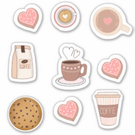 Pegatinas de café lindas - Cafeína adorable