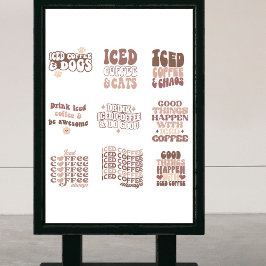 Pegatinas de café picado empacan retro groovy