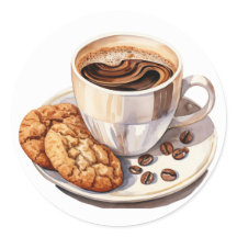 Pegatinas de café y cookies