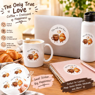 Pegatinas de café y croissant – El único amor verd