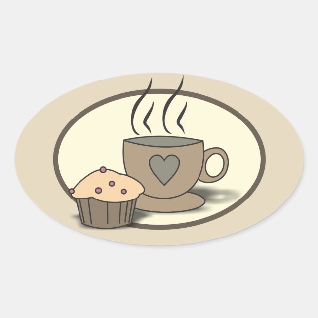 Pegatinas de café y muffin para amantes del café (Anverso)