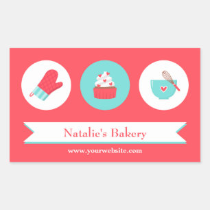 Pegatinas de Cafetería de Panadería de Cupcakes Mo