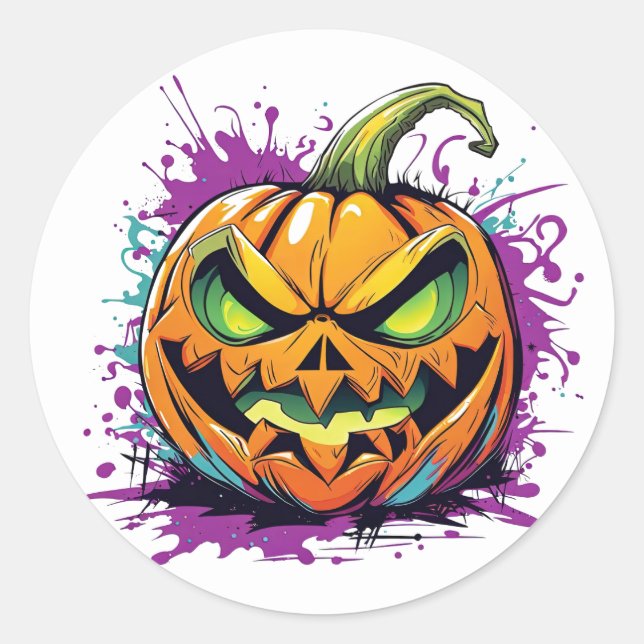 Pegatinas de calabaza de Halloween (Anverso)