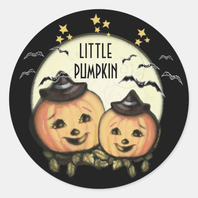 Pegatinas de calabaza de Halloween personalizadosV (Anverso)