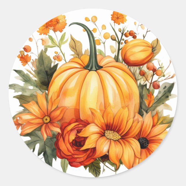 Pegatinas de calabaza de otoño (Anverso)