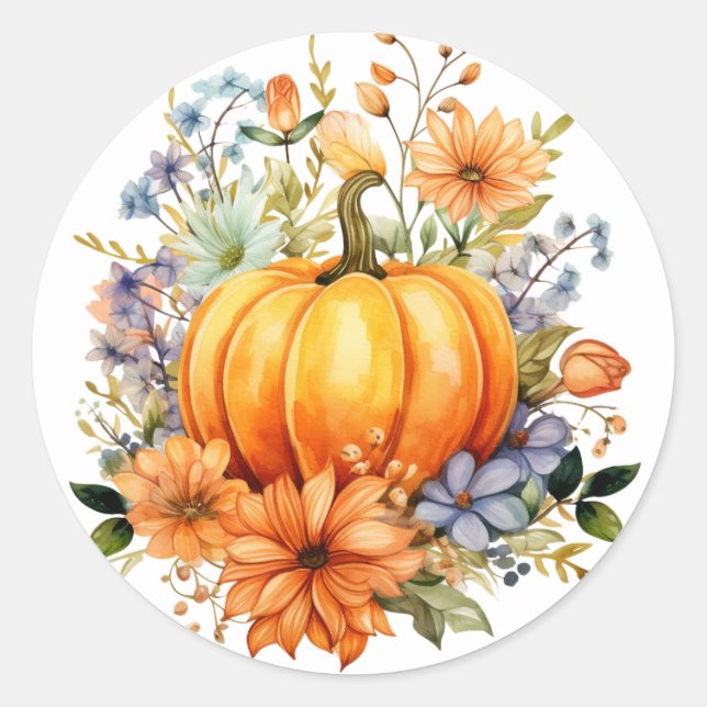 Pegatinas de calabaza de otoño (Anverso)