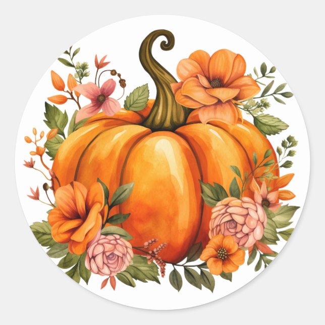 Pegatinas de calabaza de otoño (Anverso)