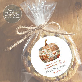 Pegatinas de calabaza patchwork para regalos de ba