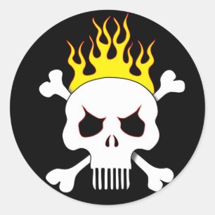 Pegatinas de calaveras y llamas