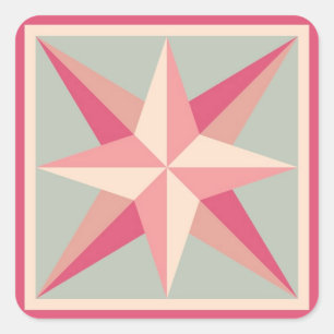 Pegatinas de calcinado - Estrella biselada (rosa/g