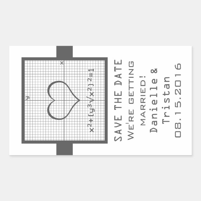 Pegatinas de calendario de "Gray Heart Math Graph  (Anverso)