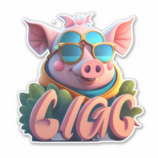 Pegatinas de calidad en tus Pegatinas de cerdo con (Anverso)