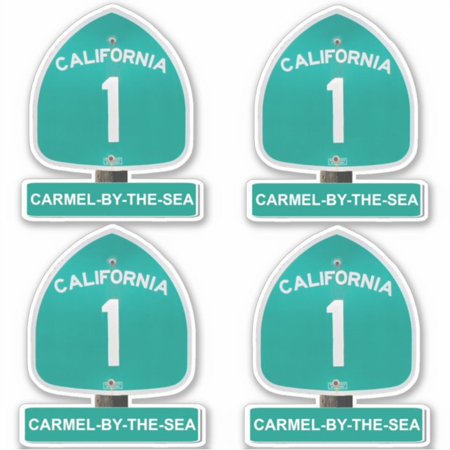 Pegatinas de California Highway 1 Carmel-By-The-Se (Anverso)
