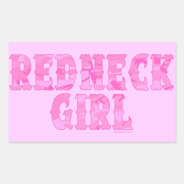 Pegatinas de camo rosado Chica Redneck (Anverso)