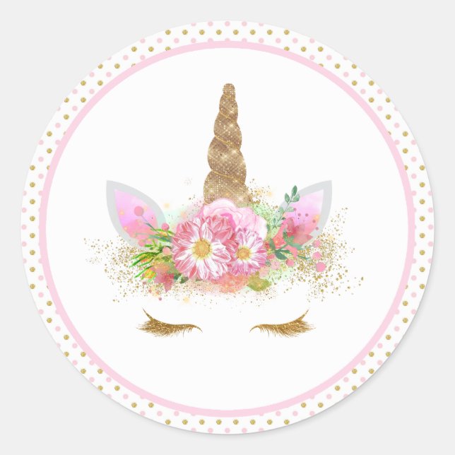 Pegatinas de Cara de Unicornio (Anverso)