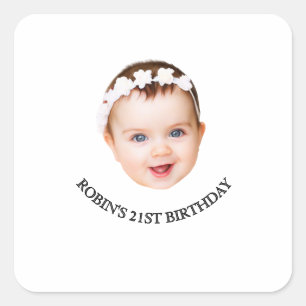 Pegatinas de Cara Personalizadas Cumpleaños 21, Im